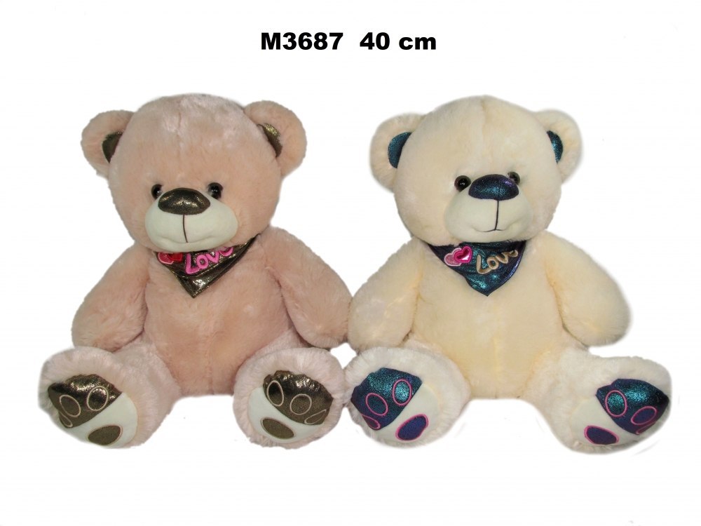 PELUCHE FIOCCO 40CM SEDUTA CON SCIARPA LOVE SA FOL SUN-DAY